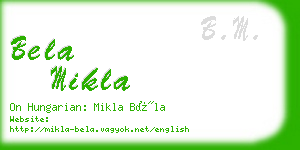 bela mikla business card